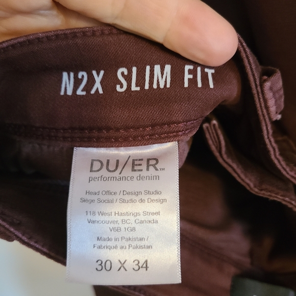 DUER men's slim fit pants maroon - Picture 2 of 2